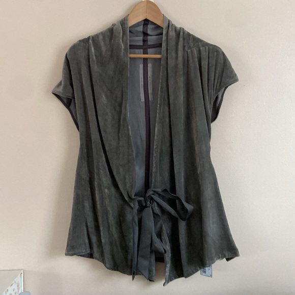 RICK OWENS- Velvet Wrap Biker Top - Picture 10 of 16